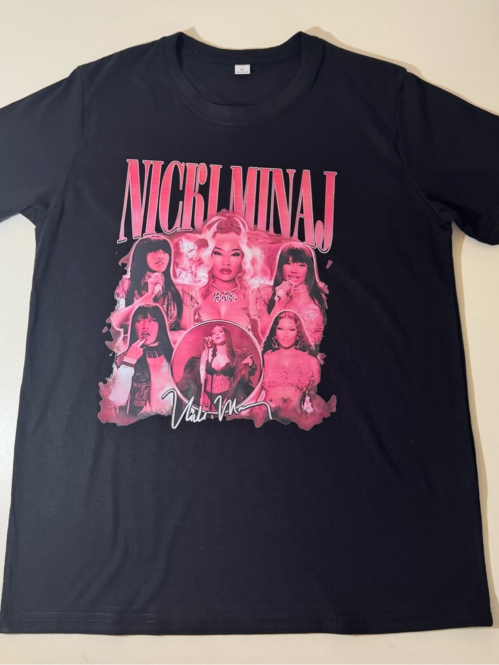 Nicki Minaj Black Tee with Pink Graphic Accents